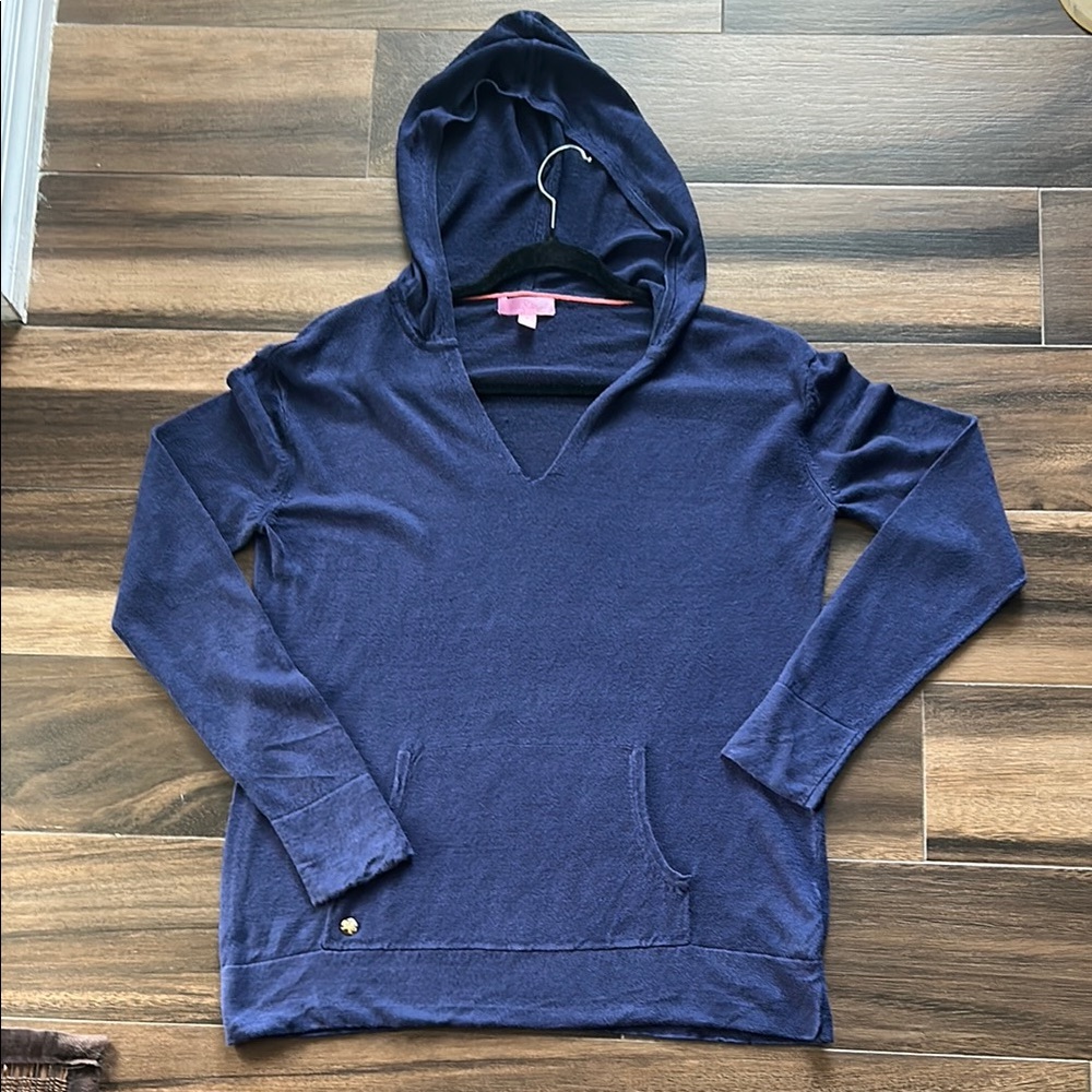 Lilly Pulitzer thin knit navy hoodie